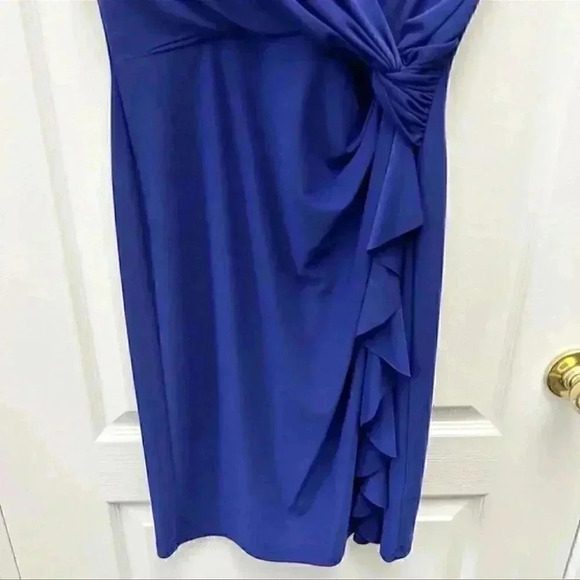 Lauren Ralph Lauren Dress Surplice Wrap Front Sleeveless Royal Blue  Size 2 - Picture 8 of 16